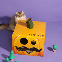 HKM-0448445 Halloween Pumpkin House Cat Scratcher - Corrugated Paper Cat Toy