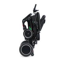 HKM-044947 Folding Electric Wheelchair with 4 Wheels, Aluminum Alloy Frame, 20 km Range, Black Coated Finish