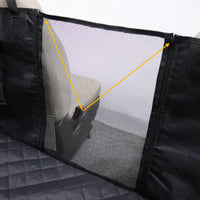 HKM-0450109 Luxury Two-Seater Dog Car Mat with Safety Design, Adjustable Straps, and Isolation Net for Large & Medium Dogs