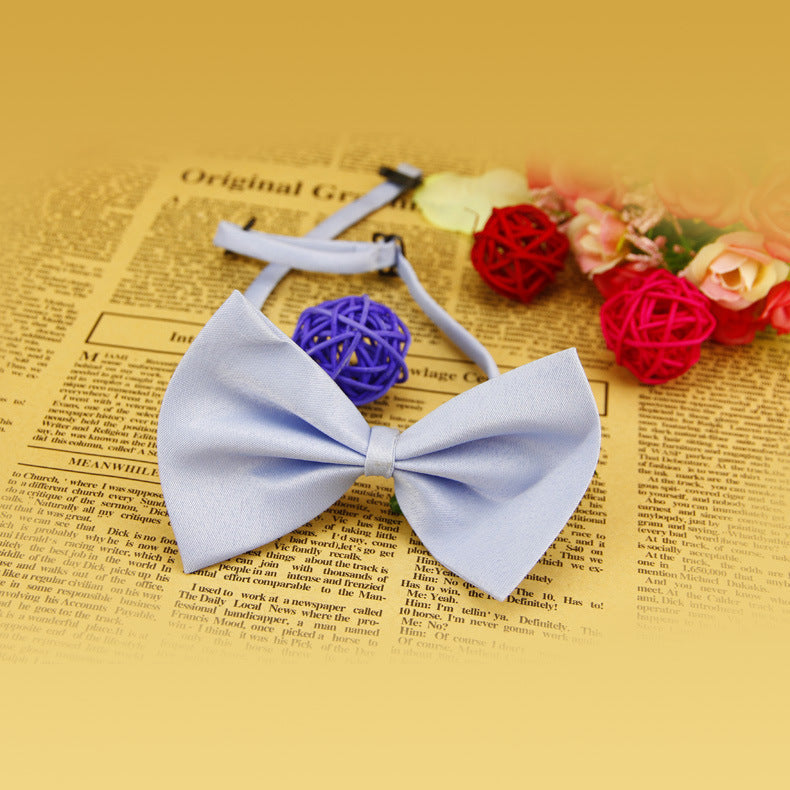 HKM-0450493 Solid Color Bow Pet Collar ¨C Adjustable Neck 34-44cm, Multiple Colors Available