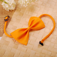 HKM-0450493 Solid Color Bow Pet Collar ¨C Adjustable Neck 34-44cm, Multiple Colors Available