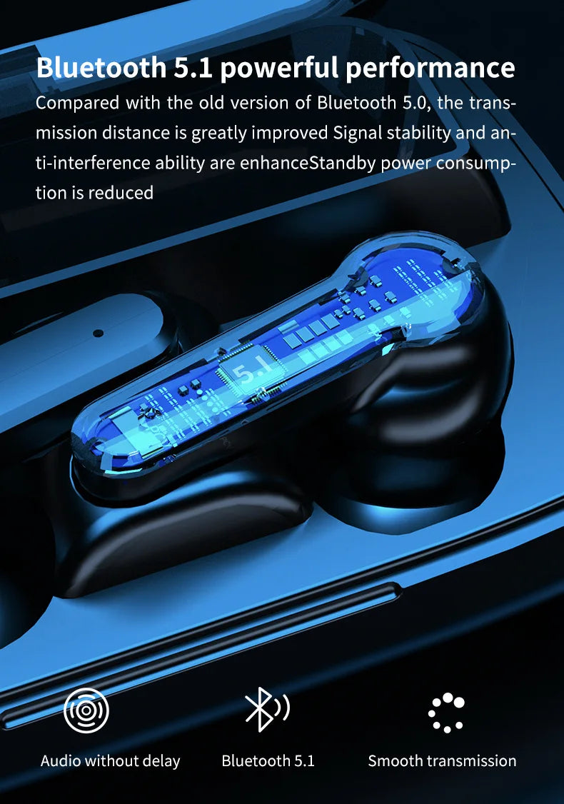 HKM-045075 M19 True Wireless Touch Control Earbuds with Digital Display and Long Battery Life