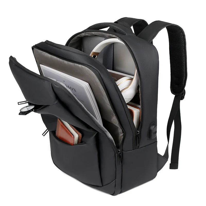 HKM-045139 Custom Logo USB Charging Business Laptop Backpack for Unisex Users