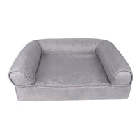 HKM-0452285 Removable and Washable Cat Sofa Nest in Gray - Linen Fabric Pet Bed for Cats Under 25kg