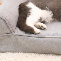 HKM-0452285 Removable and Washable Cat Sofa Nest in Gray - Linen Fabric Pet Bed for Cats Under 25kg