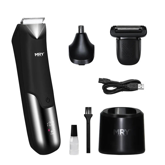 HKM-045395 Custom Logo Waterproof Cordless Trimmer - 3 in 1 Body and Groin Groomer for Men