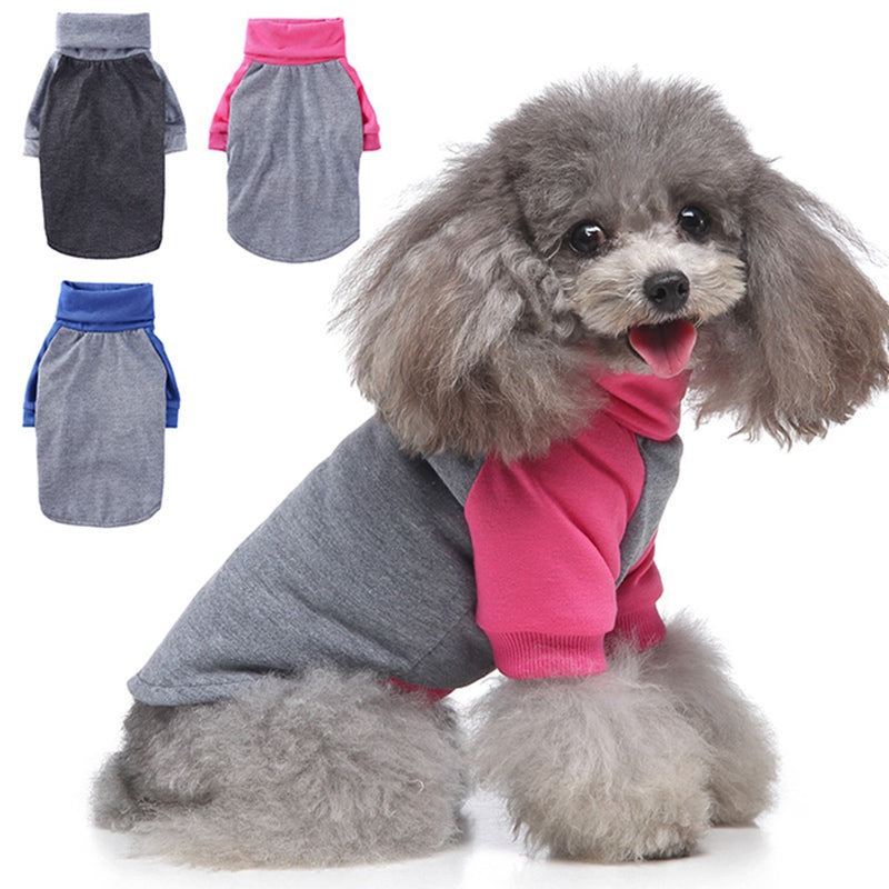 HKM-0454589 Colorful Striped Turtleneck Pullover Sweatshirt for Two-Legged Pets