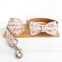 HKM-0455997 Festive Christmas Dog Collar with Matching Bow and Leash Set in Durable Polyester