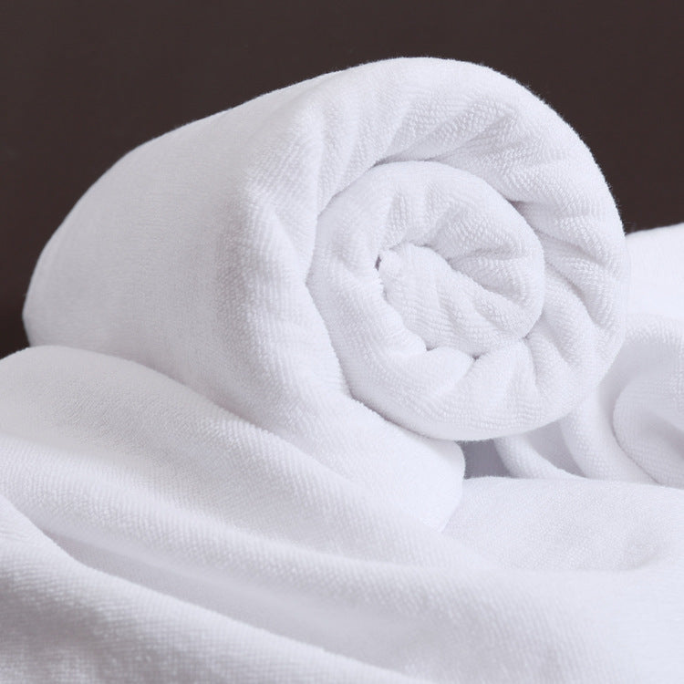 HKM-045651 Thick Cotton Bath Towel for Adults - Water-Absorbing, White, Soft and Durable