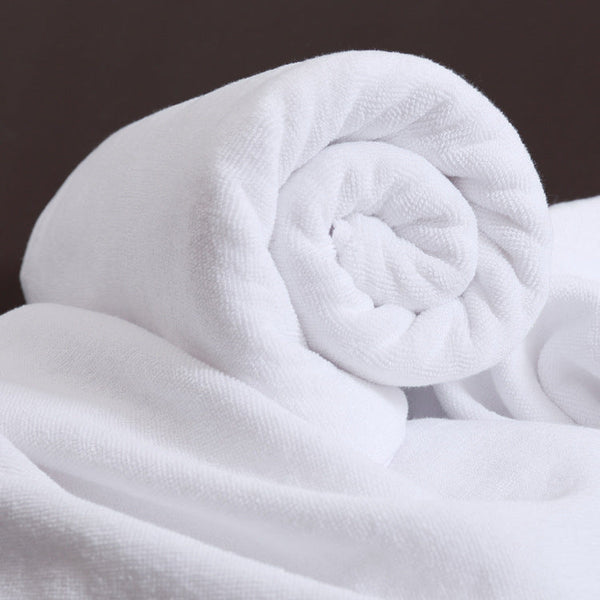 HKM-045651 Thick Cotton Bath Towel for Adults - Water-Absorbing, White, Soft and Durable