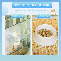 HKM-0457661 Small Animal Cage for Gerbil or Dwarf Hamster with Tubes, Wheel, Dish, and Water Bottle - 23" x 13" x 12" - Gray