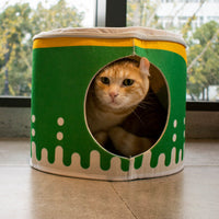HKM-0458045 Cozy Cotton Burger and Fries Enclosed Pet Nest for Cats