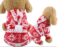 HKM-0458429 Hooded Cotton Padded Sweater for Dogs - Christmas Green Color