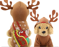 HKM-0458429 Hooded Cotton Padded Sweater for Dogs - Christmas Green Color