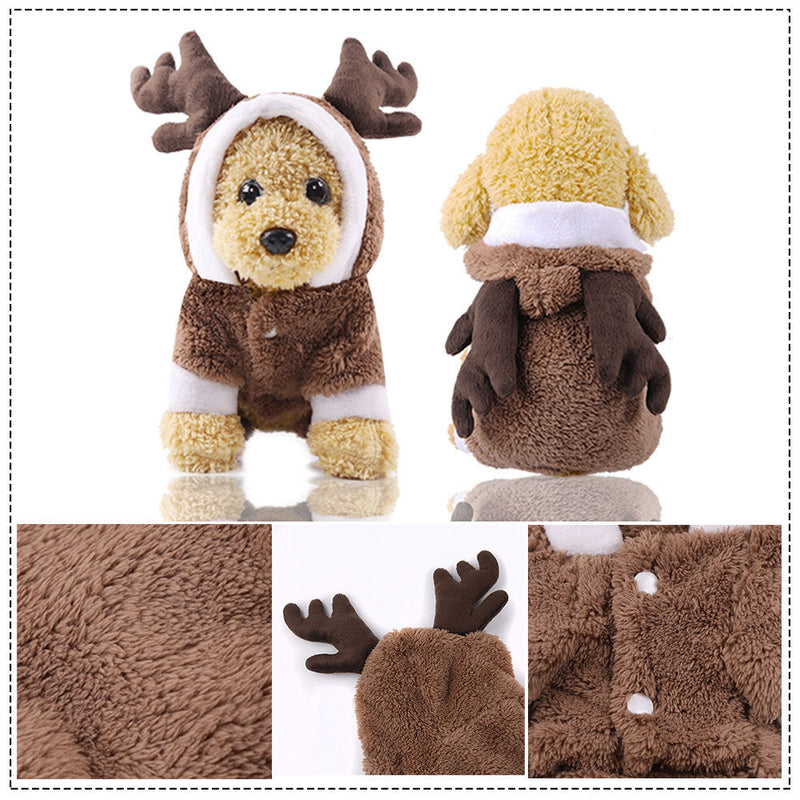 HKM-0458429 Hooded Cotton Padded Sweater for Dogs - Christmas Green Color