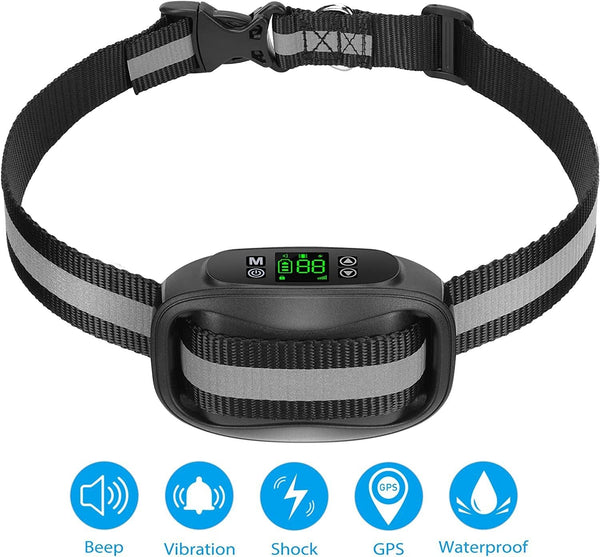 HKM-0458813 Wireless Bark Stopper with GPS Tracking and Adjustable Nylon Strap