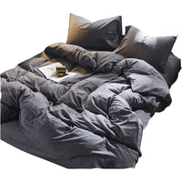 HKM-045907 Pure Cotton 4-Piece Bedding Set with Quilt Cover and Pillowcases for Multiple Bed Sizes