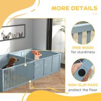 HKM-0459453 Spacious Dog Egg Crate with Removable Doors for Mothers and Newborn Puppies, Indoor Playpen, 81" x 39" x 20", Grey