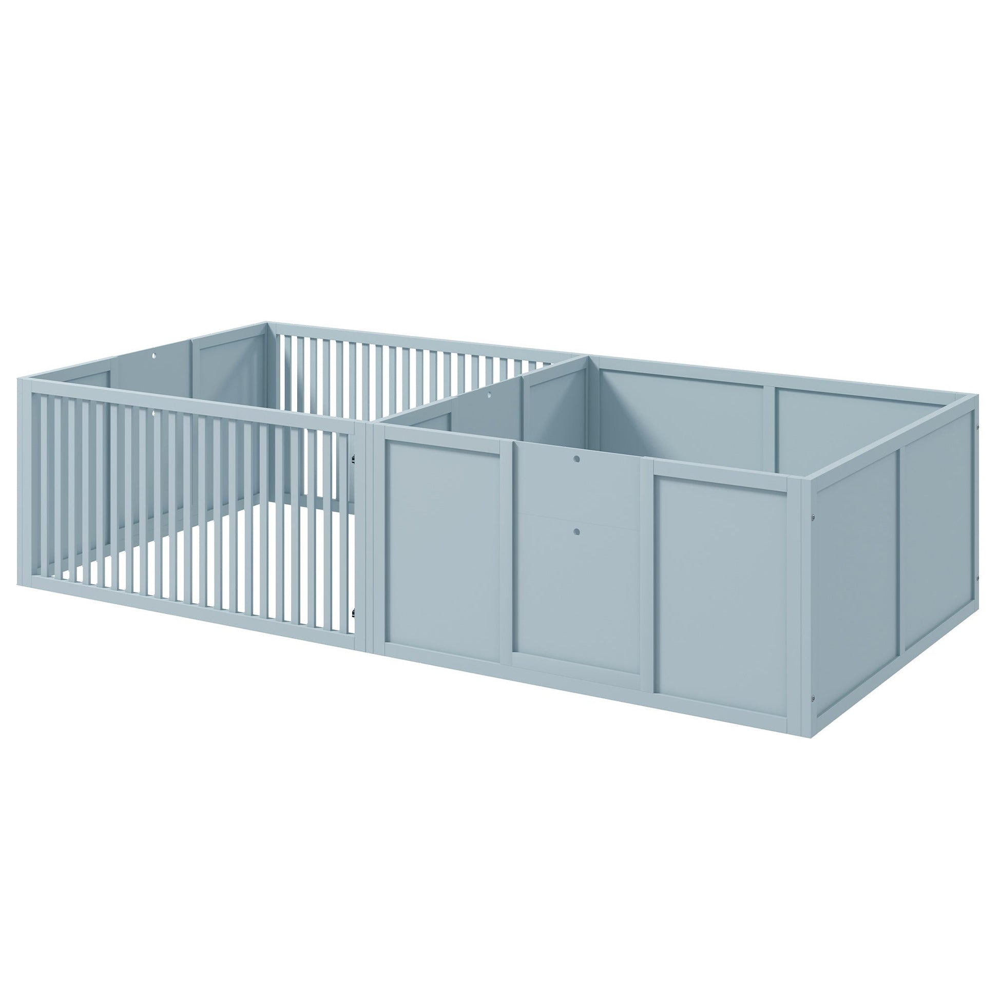 HKM-0459453 Spacious Dog Egg Crate with Removable Doors for Mothers and Newborn Puppies, Indoor Playpen, 81" x 39" x 20", Grey