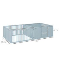 HKM-0459453 Spacious Dog Egg Crate with Removable Doors for Mothers and Newborn Puppies, Indoor Playpen, 81" x 39" x 20", Grey