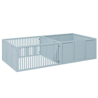 HKM-0459453 Spacious Dog Egg Crate with Removable Doors for Mothers and Newborn Puppies, Indoor Playpen, 81" x 39" x 20", Grey
