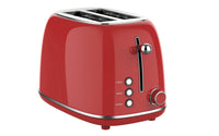 HKM-045971 Stainless Steel Retro 2-Slice Toaster with Defrost and Reheat Functions