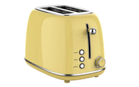 HKM-045971 Stainless Steel Retro 2-Slice Toaster with Defrost and Reheat Functions