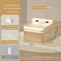 HKM-0459837 4L Smart Pet Water Dispenser with Triple Filter System for Cats and Dogs, Available in Tea Apricot and Gray White