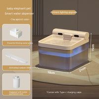 HKM-0459837 4L Smart Pet Water Dispenser with Triple Filter System for Cats and Dogs, Available in Tea Apricot and Gray White