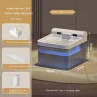HKM-0459837 4L Smart Pet Water Dispenser with Triple Filter System for Cats and Dogs, Available in Tea Apricot and Gray White