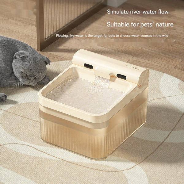 HKM-0459837 4L Smart Pet Water Dispenser with Triple Filter System for Cats and Dogs, Available in Tea Apricot and Gray White