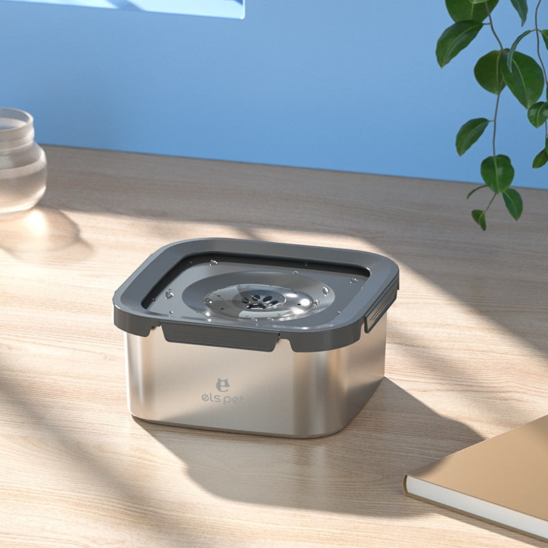 HKM-0459965 Stainless Steel Floating Pet Water Bowl with Filter - Anti-Tumble Design
