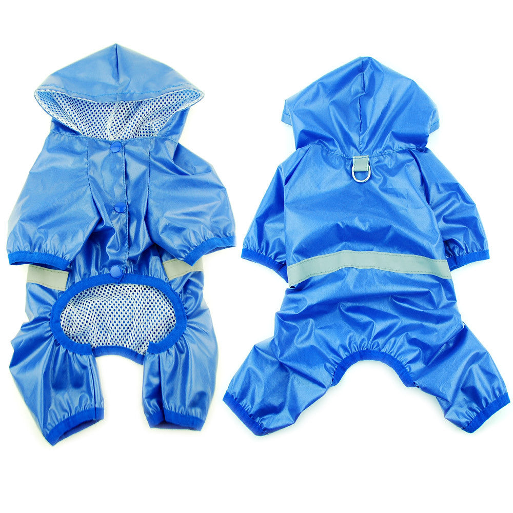 HKM-0460349 Reflective Waterproof Double Layer Pet Raincoat for Dogs - Sizes XS to 2XL