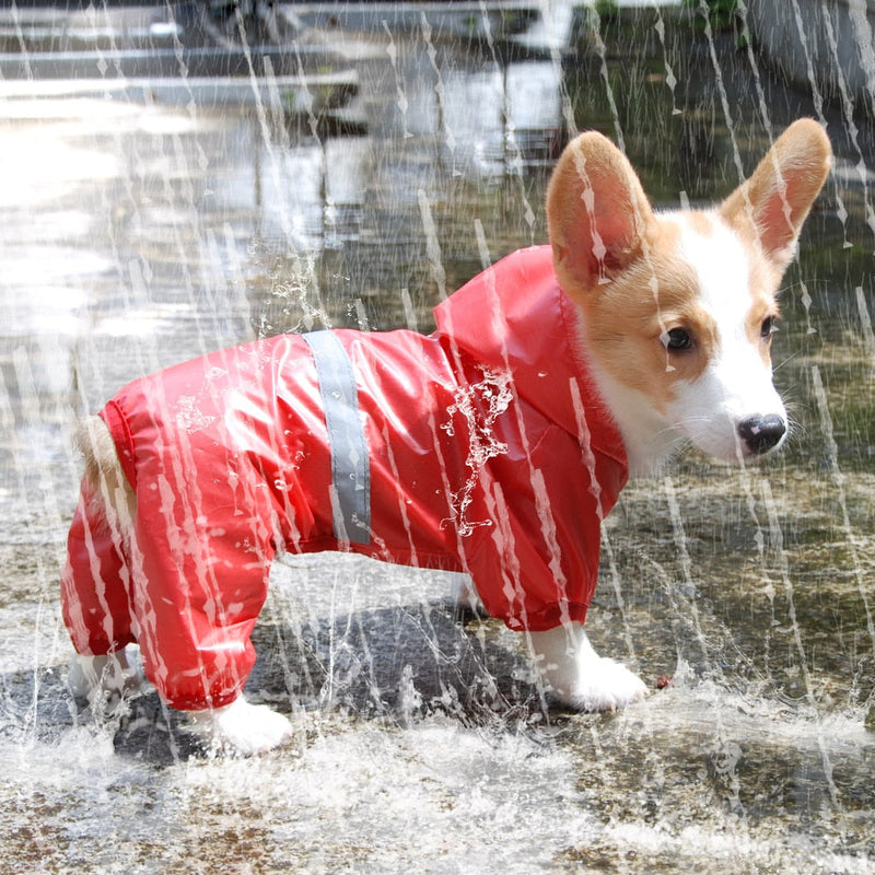 HKM-0460349 Reflective Waterproof Double Layer Pet Raincoat for Dogs - Sizes XS to 2XL