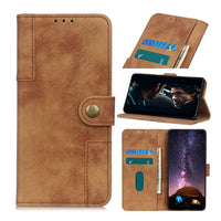 HKM-046099 ASUS Zenfone 7 Leather Wallet Case with Copper Buckle - Antelope Pattern, Handmade PU, Available in Black, Red, Blue, Brown