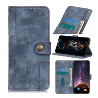 HKM-046099 ASUS Zenfone 7 Leather Wallet Case with Copper Buckle - Antelope Pattern, Handmade PU, Available in Black, Red, Blue, Brown