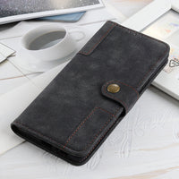 HKM-046099 ASUS Zenfone 7 Leather Wallet Case with Copper Buckle - Antelope Pattern, Handmade PU, Available in Black, Red, Blue, Brown