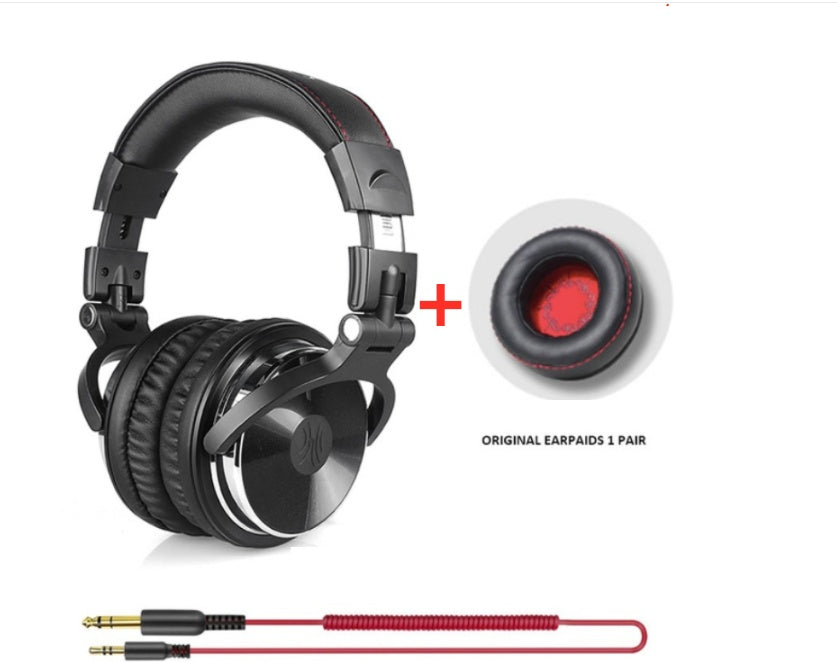 HKM-046419 Stereo Headset with Microphone, 3.5mm/6.3mm Plug, 20-20k Hz Frequency Response, 32 Ohm Impedance, 110 dB Sensitivity, 3m Wire Length, Includes Accessories