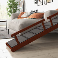 HKM-0465213 Wooden Dog Ramp with Removable Guardrails and Non-Slip Surface, 73" Long, Suitable for Pets Up to 88 lbs