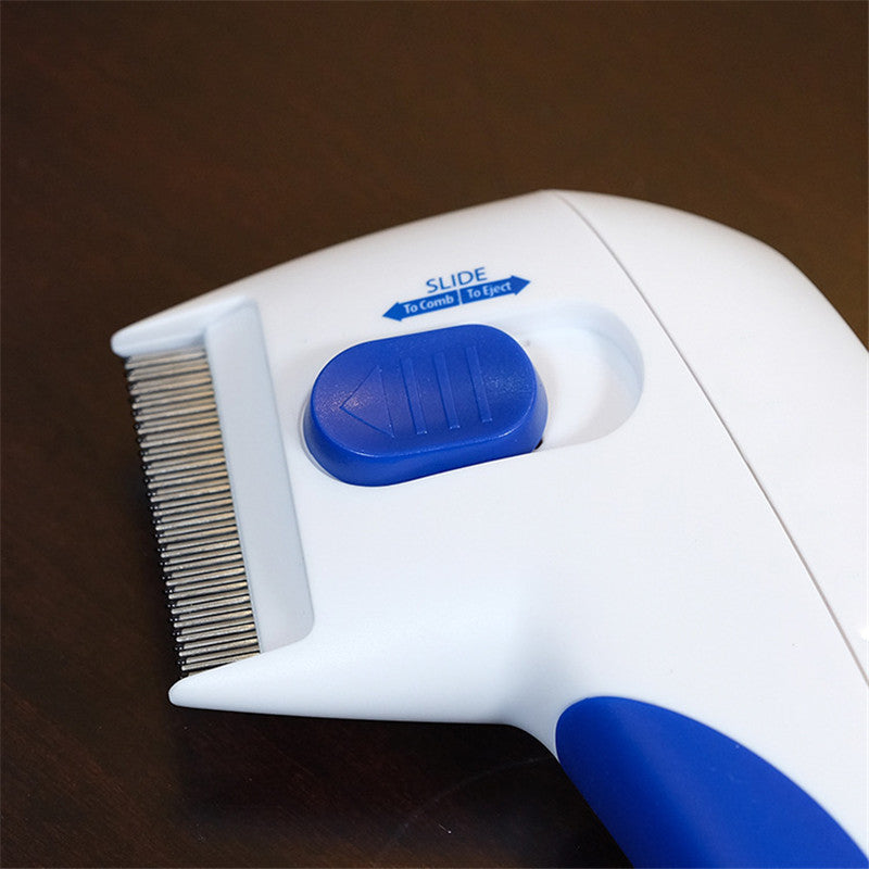 HKM-0465341 Micro-Electric Flea and Lice Remover for Cats and Dogs - Safe and Effective Pet Comb