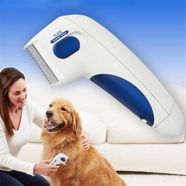 HKM-0465341 Micro-Electric Flea and Lice Remover for Cats and Dogs - Safe and Effective Pet Comb