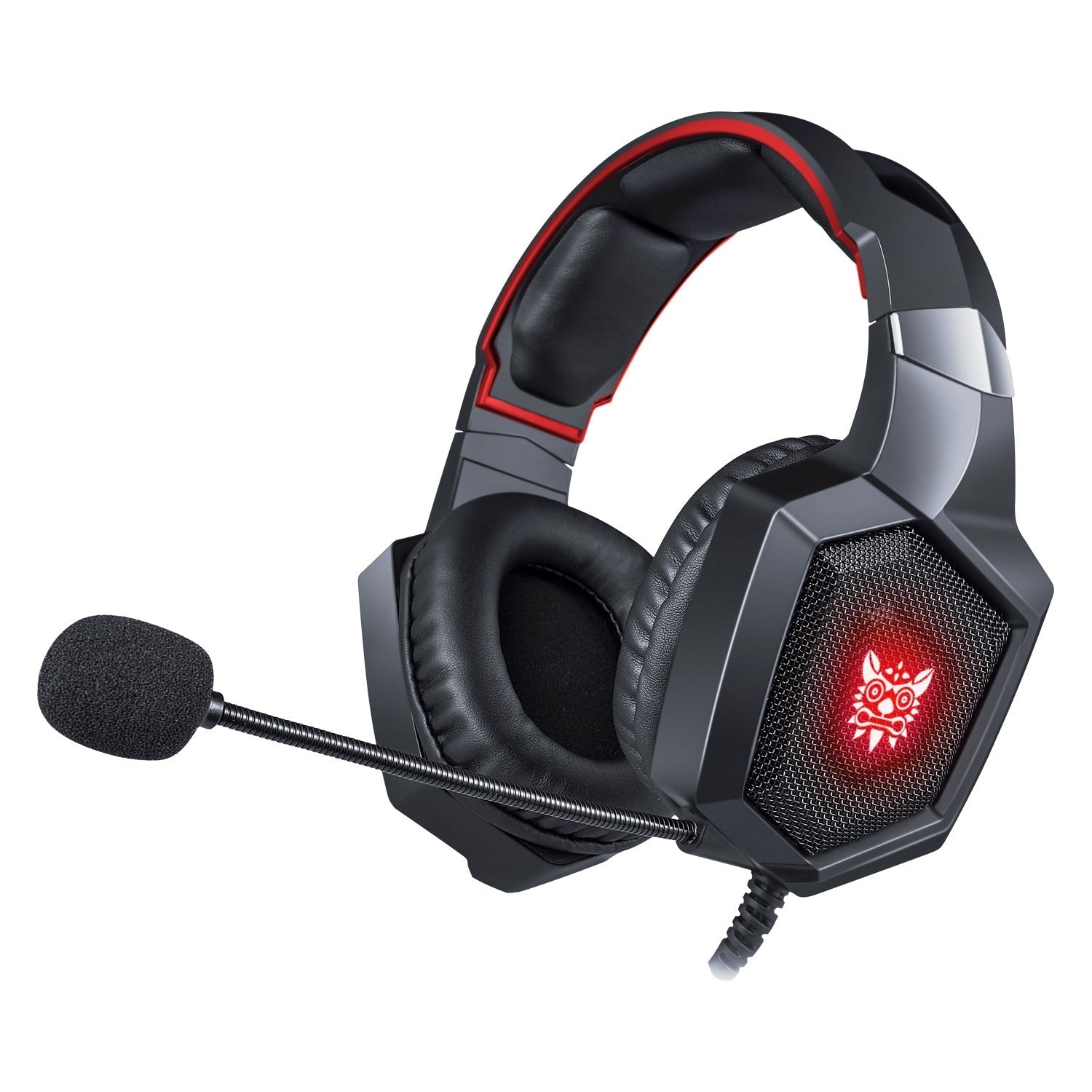 HKM-046547 Dynamic Circle Frequency Response Headset with Immitation Protein Skin Earmuffs and Knitted Cable - ONIKUMA K8
