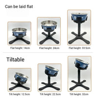 HKM-0465725 Adjustable Elevated Dog Bowl Stand with Anti-Slip Design for Medium and Large Pets