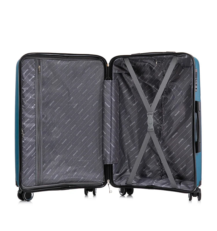 HKM-046611 Durable Outdoor Activity Luggage Set with Mute Wheels and Iron Trolley - 3 Pieces