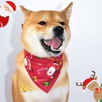 HKM-0467133 Pet Christmas Scarf - 100% Cotton, Red and Green, 45x45x65cm