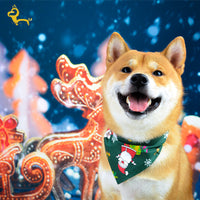 HKM-0467133 Pet Christmas Scarf - 100% Cotton, Red and Green, 45x45x65cm