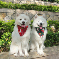HKM-0467133 Pet Christmas Scarf - 100% Cotton, Red and Green, 45x45x65cm