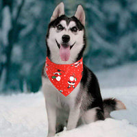 HKM-0467133 Pet Christmas Scarf - 100% Cotton, Red and Green, 45x45x65cm