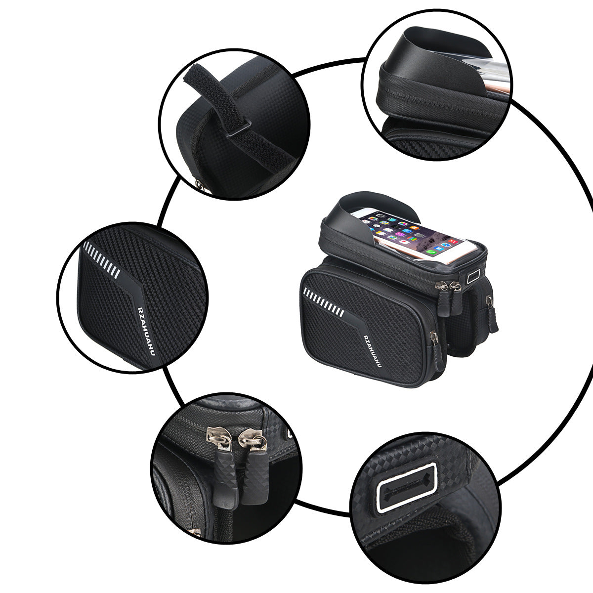 HKM-046739 Bike Saddle Storage Bag for Mobile Phones - Front Beam Mounting Solution