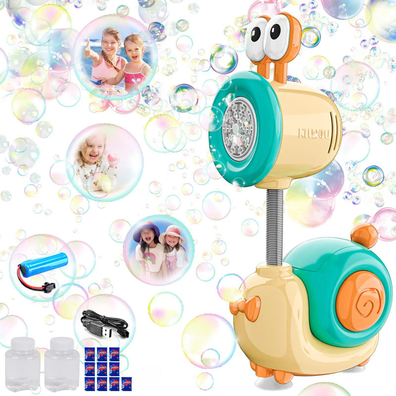 HKM-046867 Automatic Bubble Blower Toy - Cartoon Snail Shape, Rechargeable 20-Hole Bubble Machine for Ages 5 and Up